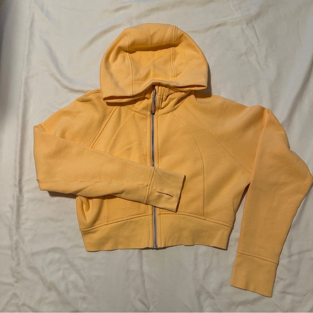 lululemon athletica Cropped Zip Hoodie in Soft Yellow